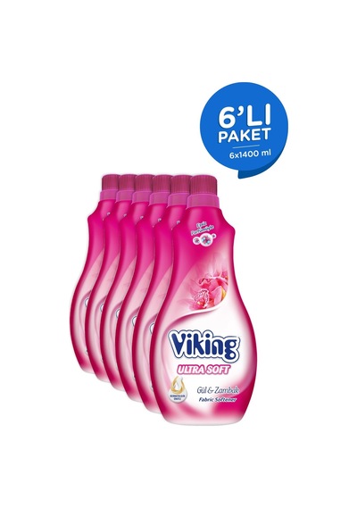 Viking Soft Konsantre Çamaşır Yumuşatıcısı Gül & Zambak 6 x 1400 ML