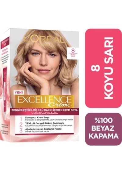 Loreal Excellence Saç Boyası 8 Koyu Sarı (75230807)