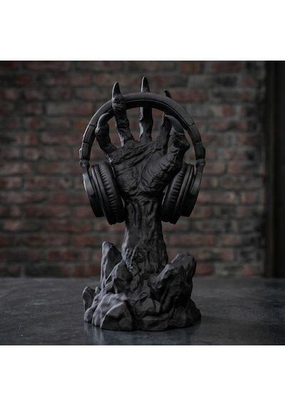 Happy3dworld İskelet El Figürlü Kulaklık Standı, 3d Baskı Gaming Masaüstü Dekor