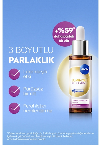 Luminous630 Skin Glow Anında Aydınlatıcı Serum 30ml Ve Peeling Etkili Tonik 100ml, Eşit Cilt Tonu