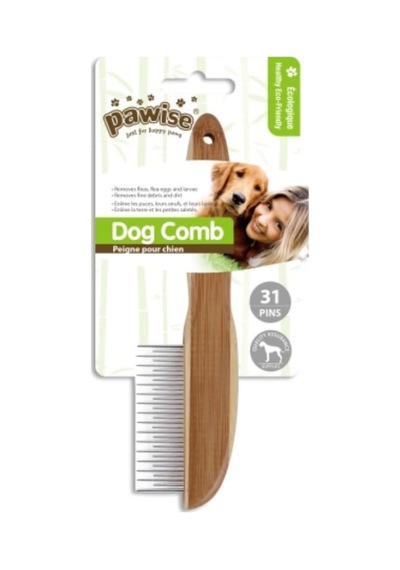 Pawise 11472 Ahşap Saplı 31 Pinli Kıtık Açıcı Köpek Fırçası
