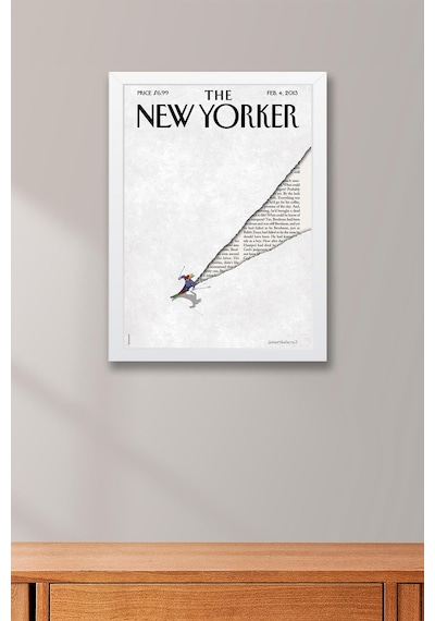 The New Yorker Çerçeveli Tablo February 4 2013 - Powder Day Kayakçı Tablosu