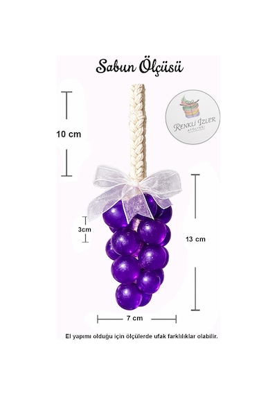 El Yapımı Üzüm Salkım Sabun Tekli Sabun Mor Kurdelalı Karışık Meyve
