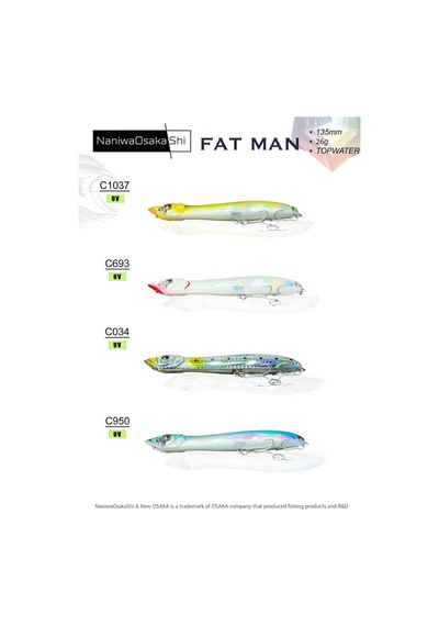 Naniwaosakashi Fat Man 135mm 26gr Topwater Sahte Balık