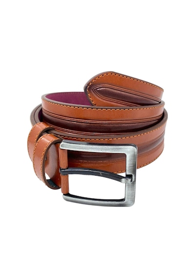 Süzer Deri Taba Suni Deri Ortası Desenli Model 4 Cm.lik Spor Kemer - 9023-52-22rl Taba