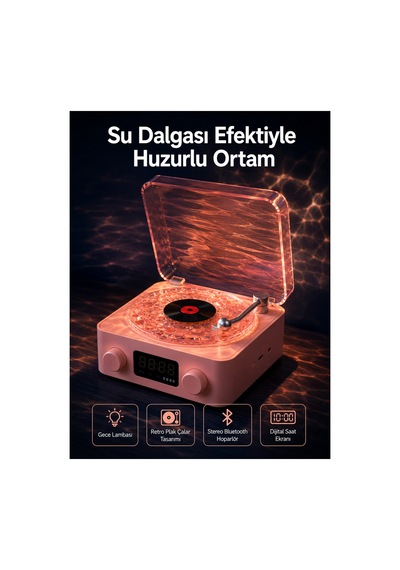 En Popüler Retro Saatli Bluetooth Hoparlör Gece Lambalı Kristal Ses Kalitesi Yeni Nesil Uygun