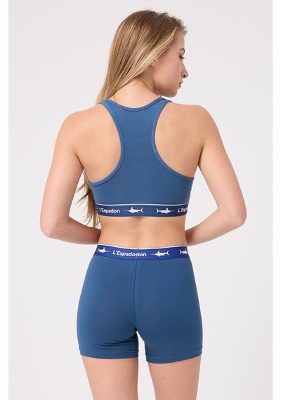 Athleshorts Yüksek Bel Kadın Uzun Boxer Şort-3270 Mavi