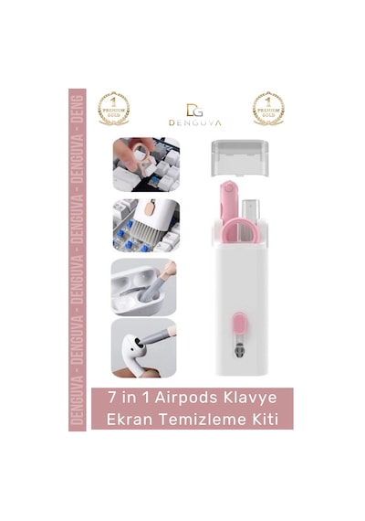 Temizlemekiti Çok Fonksiyonlu Güçlü Silikon Uçlu 7 İn 1 Airpods Klavye Ekran Temizleme Kiti