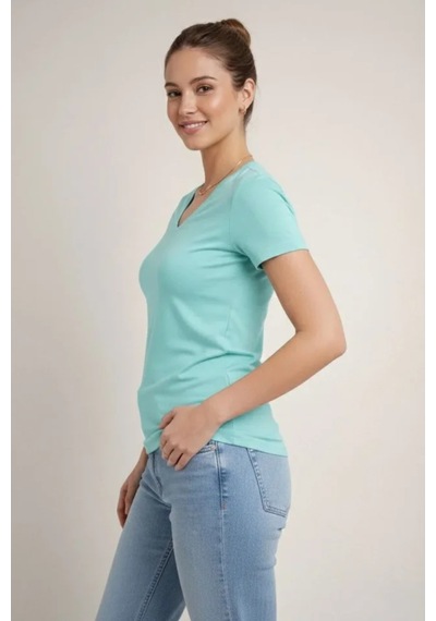 Butik İstanbul T-shirt V Yaka Slim Fit Likralı Tişört Günlük Basic Body - Turkuvaz Turkuaz Butik İstanbul T-shirt V Yaka Slim Fit Likralı Tişört Günlük Basic Body - Turkuvaz Turkuaz