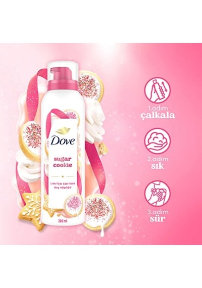 Dove Sugar Cookie Duş Köpüğü 200 Ml X 3 Adet PKT.DOVE.043 Diğer