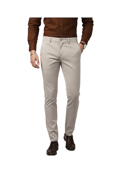 Deepsea Erkek Bej Modern Fit Likralı Kumaş Pantolon Günlük & Ofis Kullanımı 2602020 Bej