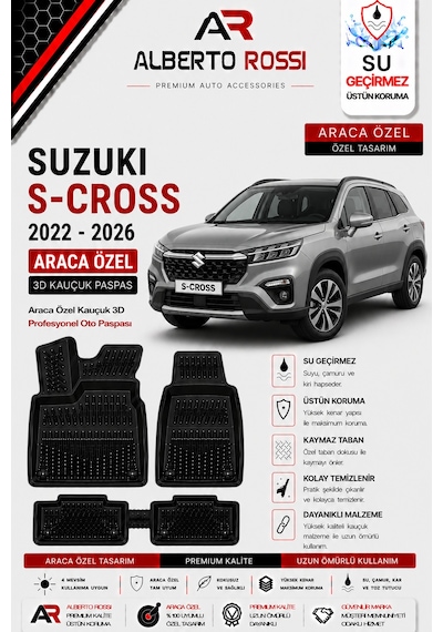 Suzukı S-cross 2022 - 2026 Araca Özel Kauçuk 3d Profesyonel Oto Paspası