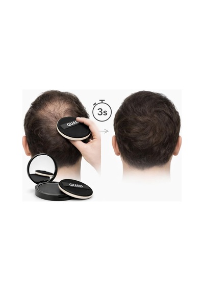 Quad Unisex Siyah Saç & Sakal Toz Kapatıcı Dolgunlaştırıcı Pudra