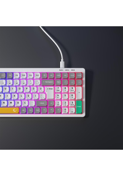 Pure Kablolu Oyuncu Klavyesi Rgb Aydınlatmalı Beyaz/gri