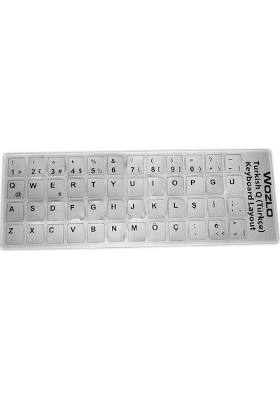 Laptoplar Için Türkçe (Q) Klavye Sticker Gri