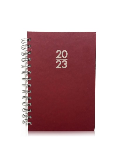 2023 Spiralli 14x20 Günlük Ajanda Bordo