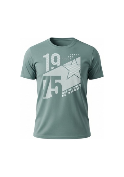 Urbantrendstore Unisex Mint 1975 Yazılı Oversize Fit Rahat Geniş Salaş T-shirt Günlük Tişört