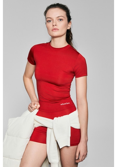 Urban Beat Flexora Kadın Yuvarlak Yakalı Baskı Detaylı Slim Fit Sporcu Kırmızı T-shirt Kırmızı Urban Beat Flexora Kadın Yuvarlak Yakalı Baskı Detaylı Slim Fit Sporcu Kırmızı T-shirt Kırmızı