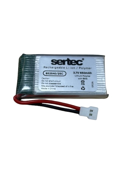 Sertec 852540 3.7v 650mah 20c Beyaz Soket Drone Bataryası