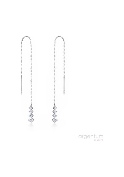 Argentum Concept - Işıltılı Gümüş Zincir Küpe