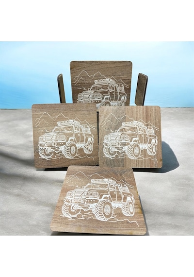 6 Lı Mdf Bardak Altlığı Dekoratif Ecceca1011 Karışık