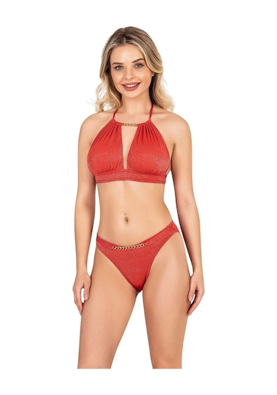 Endeep Kadın Zincir Aksesuarlı Kırmızı Bikini Takımı