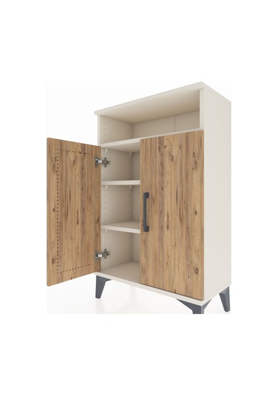 Arges Komodin 3 Raflı 2 Kapaklı 60x30x96 Aytaşı-çam Aytaşı