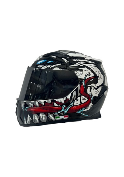 Sway Sw-820 Beast Full Face Kapalı Kask Beyaz - Kırmızı - Siyah
