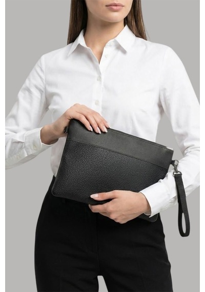 Lederax Suni Deri Clutch Çanta Portföy Çanta Ld629 Siyah