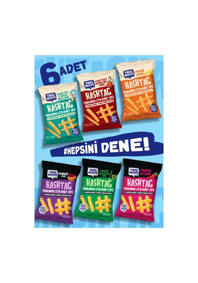 Hashtag Fırınlanmış Nohut Cipsi 6'lı Karışık Tanışma Paketi Trio Move