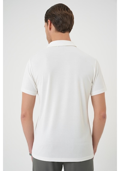 Efor Comfort Fit Polo Yaka Modal Karışım Kısa Kol Casual Ekru Tişört Ts 903 Ekru