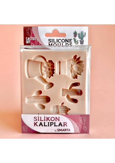 Silikon Kalıp - Kaktüs Seti Beyaz