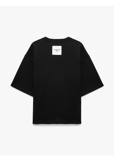 Koton Etiket Detaylı Üç İplik Rahat Kalıp Bisiklet Yaka Kısa Kollu Sweatshirt Siyah 7wam70209mk Koton Etiket Detaylı Üç İplik Rahat Kalıp Bisiklet Yaka Kısa Kollu Sweatshirt Siyah 7wam70209mk