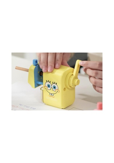 Deli Eh511 Spongebob Lisanslı Masaüstü Kalemtıraş Sarı Jumbo Ve Standart Kalem Uyumlu