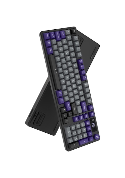 Hawk Gaming Hk258 Membrane Lcd Rgb Kablosuz/bluetooth Gri Mor Full Türkçe Gaming Klavye