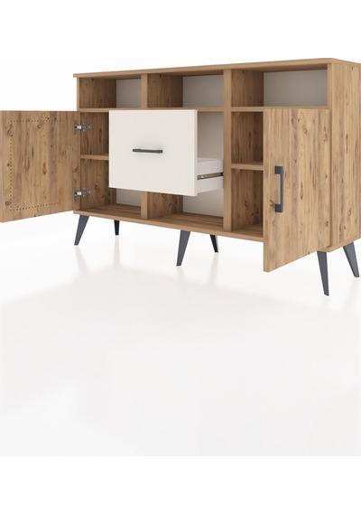 Arges Konsol 5 Raflı Tek Çekmeceli 2 Kapaklı 132x30x83 Çam-çam/aytaşı Çam/aytaşı Arges Konsol 5 Raflı Tek Çekmeceli 2 Kapaklı 132x30x83 Çam-çam/aytaşı Çam/aytaşı