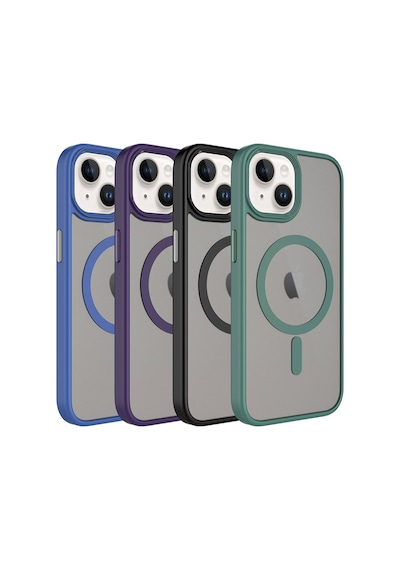 Apple Uyumlu iPhone 15 Kilif Mat Hibrit Wireless Sarj Özellikli Silikon Kapak