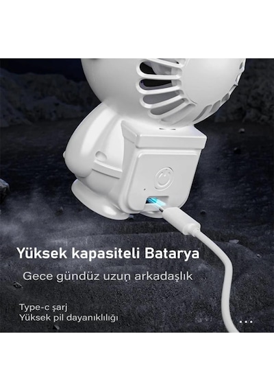 Coofbe Taşınabilir 1500mah Şarjlı 3kademe Hız Ayarlı Taşınabilir El Vantilatörü Fan Ve Gece Lambası