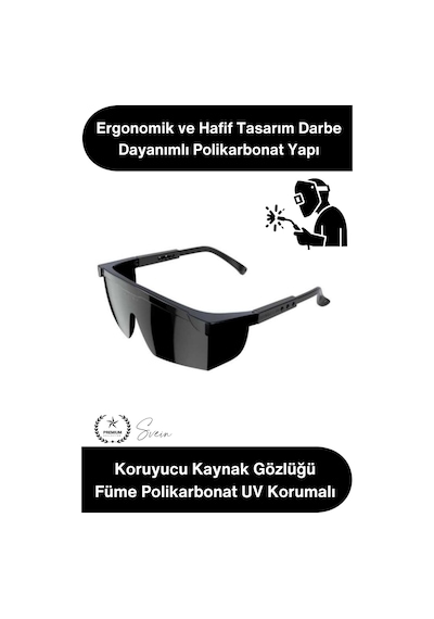 Koruyucugözlük Koruyucu Kaynak Gözlüğü Füme Polikarbonat Uv Korumalı İş Güvenliği Gözlüğü Darbe Day