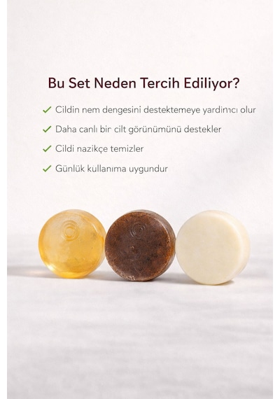 Olgun Ciltler İçin Yenileyici Ve Dolgunlaştırıcı 3 Lü Doğal Bakım Sabun Seti Keçi Sütü