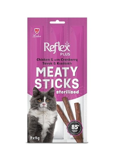 Plus Sterilised Adult Cat Stick Treats With Chicken&cranberry 15 Gr 100 G