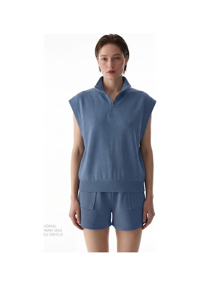 Penti Koyu Mavi Nura Half Zip Sweatshirt K.mavı