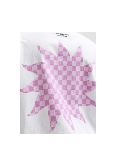 Jack & Jones Jcosolana Checkered Sırtı Baskılı Tişört 12296270 Beyaz