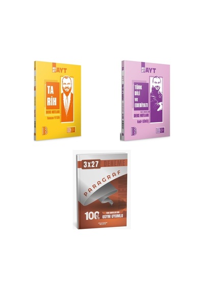 2027 Benim Hocam Ayt Tarih + Edebiyat Türk Dili Ve Edebiyatı Konu + Anla Kazan Paragraf Deneme 3'lü Set