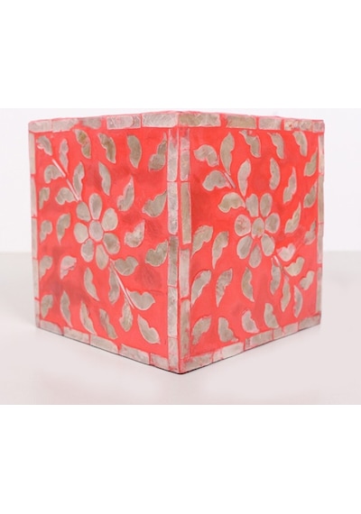Anita Sedefli Kare Peçetelik 15x15x15 Cm Kırmızı