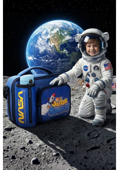 Lisanslı Outer Space Mavi Orijinal Beslenme Çantası Mavi