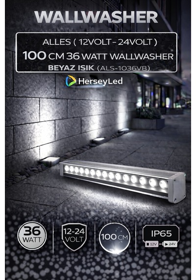Alles 12v / 24v Wallwasher 100 Cm 36 Watt - Beyaz Işık Beyaz
