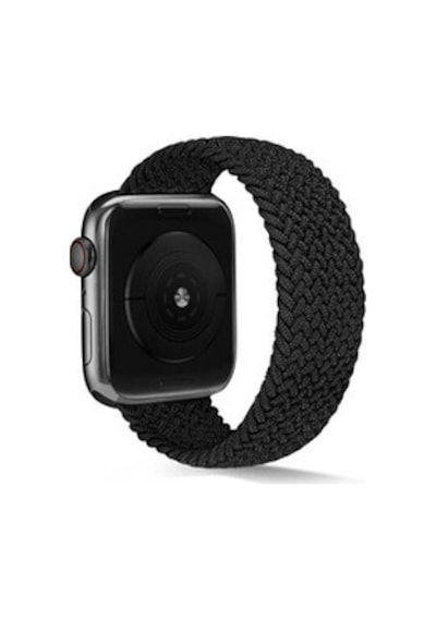 Apple Watch Uyumlu Ultra 49mm Kordon Krd-38 Medium Strap Kayış - Siyah