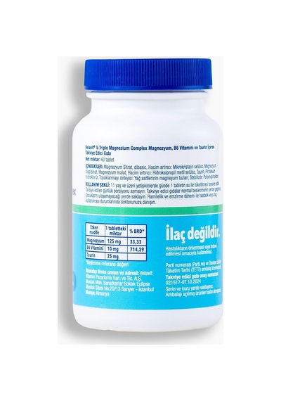 V-triple Magnesium Complex Üçlü Magnezyum Kas Destek Tableti 60 Adet