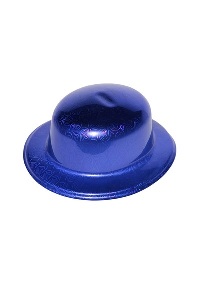 Mavi Renk Hologramlı Plastik Yuvarlak Melon 27x24 Cm +0